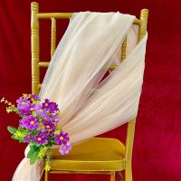米白色 一条1米长1.5米宽|椅背纱婚庆道具装饰纱幔婚礼椅子竹节椅装饰欧根纱美国网纱瑞士纱