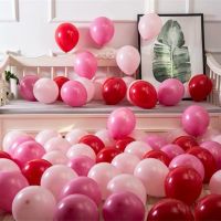 亚光红+粉+紫玫瑰100只 哑光气球+[带吊坠+丝带+胶点]|气球教师节日布置套装结婚婚房装饰派对儿童生日