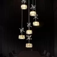 LED餐厅水晶吊灯长方形圆形餐厅吊灯水晶灯现代简约饭厅灯餐吊灯