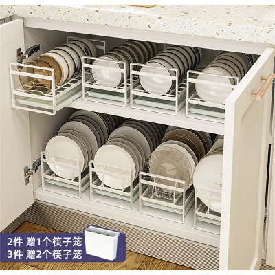 藤印象单层碗盘收纳放碗碟橱柜碗架小型柜内置物架厨房水槽沥水篮