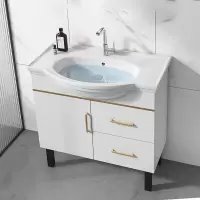 简约木浴室柜组合落地式卫生间洗漱台洗手盆洗面盆卫浴柜盆