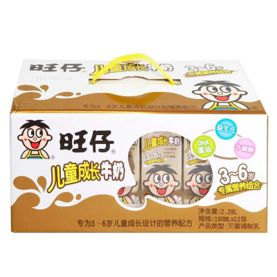 旺旺 旺仔儿童成长牛奶(3-6岁) 利乐装礼盒 190ml*12