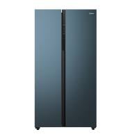 美的冰箱BCD-600WKGPZM(E)深空蓝玻璃面板对开门