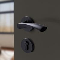 室内卧室房锁卫生间厕所静音黑色家用木铝合金通用型锁具