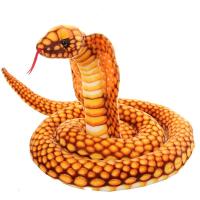 金蟒蛇仿真动物模型生肖蛇毛绒玩具公仔大号假蛇玩偶恶搞女友男友的生日 颜色如图 全长约2.6米 盘高约40厘米