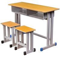 涡润+双柱双人固定课桌凳GR811