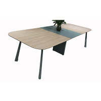 涡润+胶板会议桌2.4米GR286