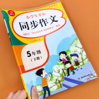 五年级下册同步作文书部编人教版5年级语文作文同步训练辅导教材黄冈作文写作技巧书籍思维导图全解好词好句好段素材积累范文大全