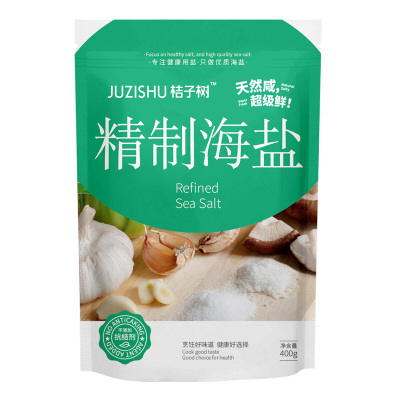 JUZISHU桔子树 加碘精制海盐400g 不添加抗结剂 食盐 加碘食用盐400g