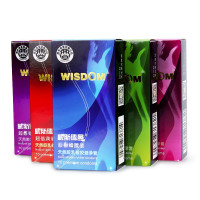 威斯德曼(Wisdom) 经典系列男用避孕套润滑颗粒螺纹凸点狼牙型男女计生情趣安全套套 组合装(5盒共50只装)