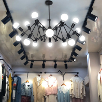 理发店商铺吊灯北欧工业风创意个性蜘蛛灯服装店loft铁艺餐厅灯具