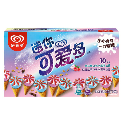 迷你可爱多棉花糖红覆盆子口味冰淇淋20g*10