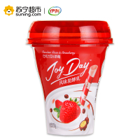 伊利 JoyDay 风味发酵乳 吸果杯巧克力豆&草莓酸奶酸牛奶 220g*1