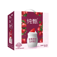蒙牛(MENGNIU)纯甄草莓果粒风味酸牛奶康美笑脸包200g×10包