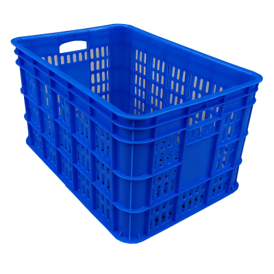 港迪豪加厚塑料周转筐厨房整理收纳箱长方形蔬菜水果篮子白色/蓝色可选