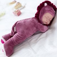 儿童仿真娃娃会说话的洋娃娃安抚陪睡婴儿睡眠毛绒布娃娃女孩玩具 小狮子酒红 25厘米小号(500ML雪碧大小)