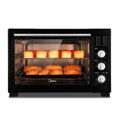 黑 美的电烤箱家用全自动多功能烘焙小型38L大容量台式