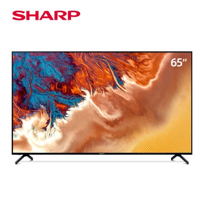 Sharp/夏普65英寸4K超高清智能彩电网络全面屏平板液晶电视机 黑色 官方标配