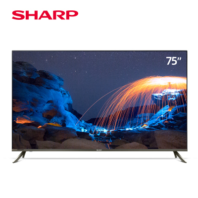 Sharp/夏普75英寸全面屏网络智能语音平板液晶电视机 黑色 官方标配