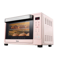 美的 多功能烤箱上下四管独立控温 35L大容量家用烤箱 电子式操控 粉色