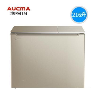 Aucma/澳柯玛 双温冰柜家用商用小型保鲜冷藏冷冻两用 炫金色