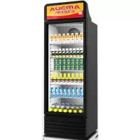 澳柯玛冷藏展示柜立式单门便利店保鲜饮料柜超市商用冰箱立式冰柜 (黑色款)