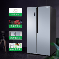 容声冰箱646升对开门冰箱双开门家用电冰箱二门 变频一级能效 风冷无霜 银色