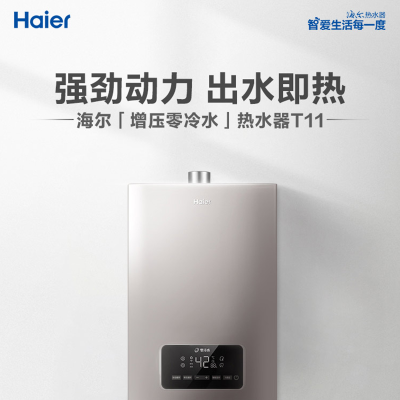 海尔(Haier)燃气热水器家用速热天然气水气双调强排式热水器56重安防变频恒温智能变升燃气热水器 16升[零冷水变频恒