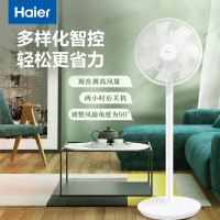 海尔(Haier)电风扇直流省电落地扇台立两用电扇智能语音APP操控电风扇遥控定时温湿双感控风扇 28H无线续航12叶