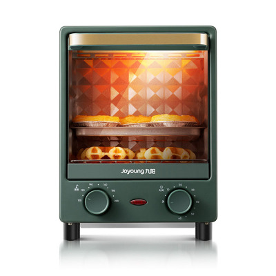 九阳小型电烤箱立式家用烘培迷你多功能全自动蛋糕12L升 暗夜绿色