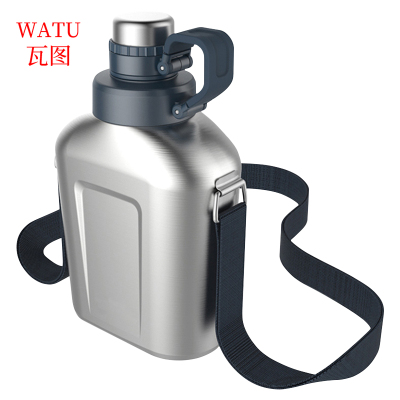 瓦图(WATU) 304不锈钢水壶 运动背带水壶1L