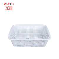 瓦图(WATU) 塑料加厚长方筐 方筛水果蔬菜篮 家用沥水篮 44.8*35*13cm 2个装