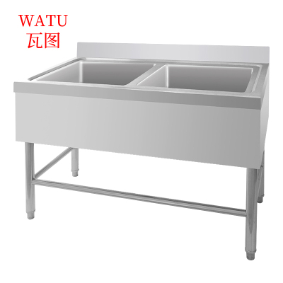 瓦图(WATU) 双眼水池 不锈钢双盆水槽 双星水池 120*70*80cm 1台装