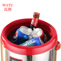 瓦图 不锈钢奶茶桶保温桶 豆浆桶 大容量 无表红色/黑色 12L 1个装
