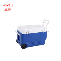 瓦图 厨用保鲜箱便携式保温箱 蓝色 冷暖双用 带轮子 38升 1个装