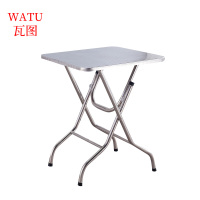 瓦图 厨房置物架餐桌不锈钢方桌折叠 餐桌 60cm转盘 1个装
