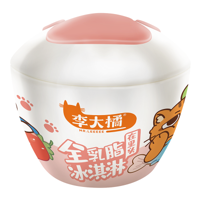 李大橘草莓口味冰淇淋(小蓝联名猫爪)80g/杯(30杯/箱)