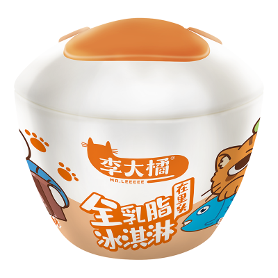 李大橘黑糖麻糬口味冰淇淋(小蓝联名猫爪)80g/杯(30杯/箱)