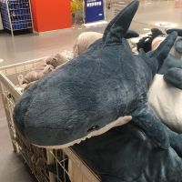王源同款宜家IKEA大鲨鱼抱枕公仔毛绒玩具玩偶可爱娃娃生日礼物女 宜家大鲨鱼 60厘米(送香包)