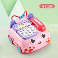 婴儿童玩具电话机仿真手机宝宝0-3岁1音乐益智力开发早教男孩女孩 粉色音乐电话 电池版