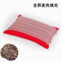 老粗布荞麦枕头睡眠枕荞麦枕荞麦壳荞麦皮枕芯护颈枕荞麦枕头成人 红色