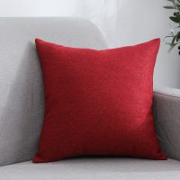 沙发抱枕靠垫客厅靠枕简约床头靠背红色抱枕套45 50不含芯 纯色亚麻抱枕-红色 30x50cm(单独套子)