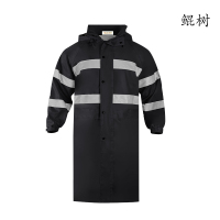 夏季黑色春亚纺雨衣(黑色)C-001长款工作服劳保服