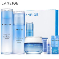 兰芝(Laneige) 水库凝肌水乳霜护肤套装滋润型(水200ml+乳120ml+面霜50ml+精华+睡眠面膜)补水保湿