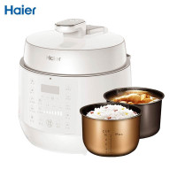海尔(Haier)智能家用蒸煮一机多用一锅双胆白色电压力锅PS-E5001Q1W 白色