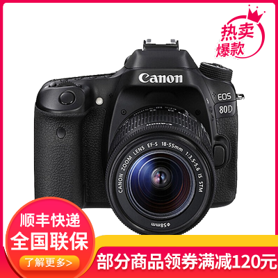 佳能(Canon) EOS 80D 中高端数码单反相机EF-S 18-55 IS 防抖单镜头套装 2420万像素礼包版