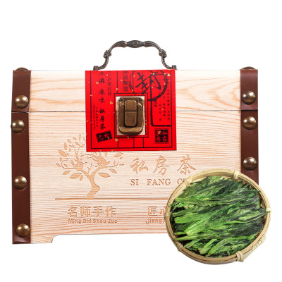 痴福 新茶绿茶猴魁黄山茶叶绿茶春茶木盒品质大份量500g礼盒装