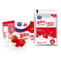 银桥草莓酸奶陕西特产早餐奶草莓味牛奶饮品200ml*16袋