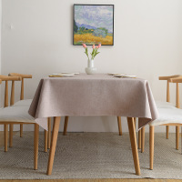 纯色布艺棉麻长方形书桌餐台茶几简约桌布桌垫80*120cm