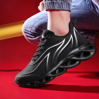 述雅男鞋2021夏季新款黑色韩版休闲网面透气飞织百搭跑步运动潮鞋春季